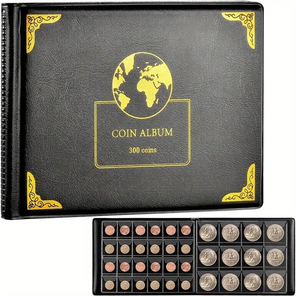 300 Coins Pockets Collecting Coin Collection Storage Holder Money Album Book Carousel 2