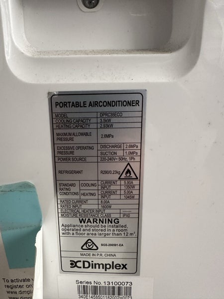 Dimplex 3.5kw aircon Carousel 3