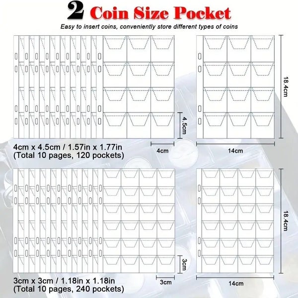 360 Coins Pockets Collecting Coin Collection Storage Holder Money Album Book Carousel 6