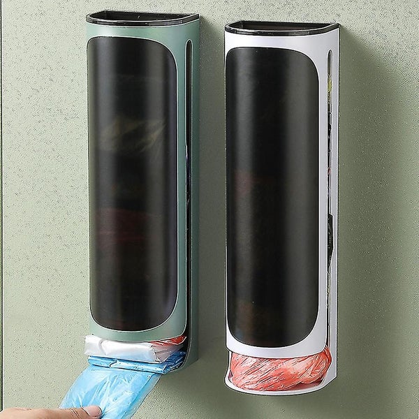 Grocery Plastic Bag Holder Punch-free Wall-mounted Kitchen Storage Cylinder Carousel 1