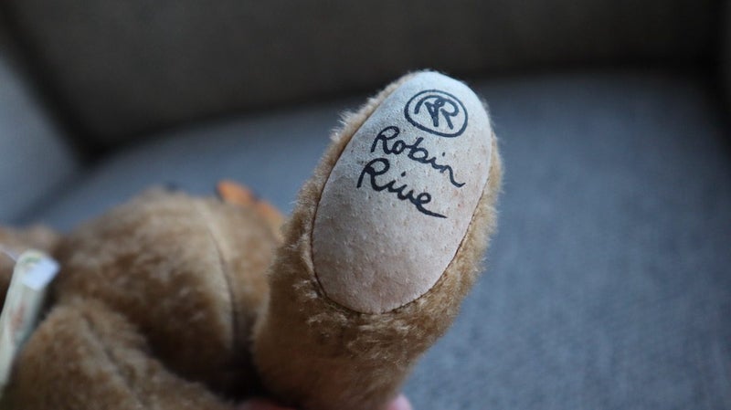 $100 NR NZ made Robin Rive Teddy Bear HENRY - collectable heirloom Carousel 2