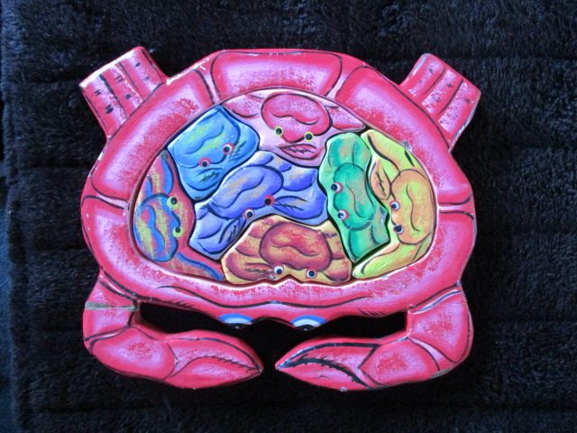 Vintage 7 Piece Retro Wooden Jigsaw Puzzle Carousel 1