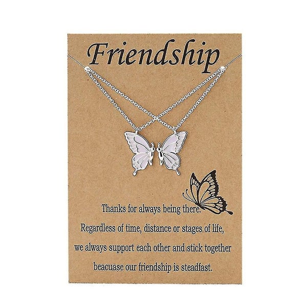 1pair Women Butterfly Friendship Necklace For Best Friends Gifts_f Carousel 1