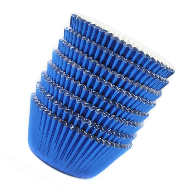 Blue Foil Metallic Cupcake Case Liners Baking Muffin Paper Cases 198 Pcs Carousel 1