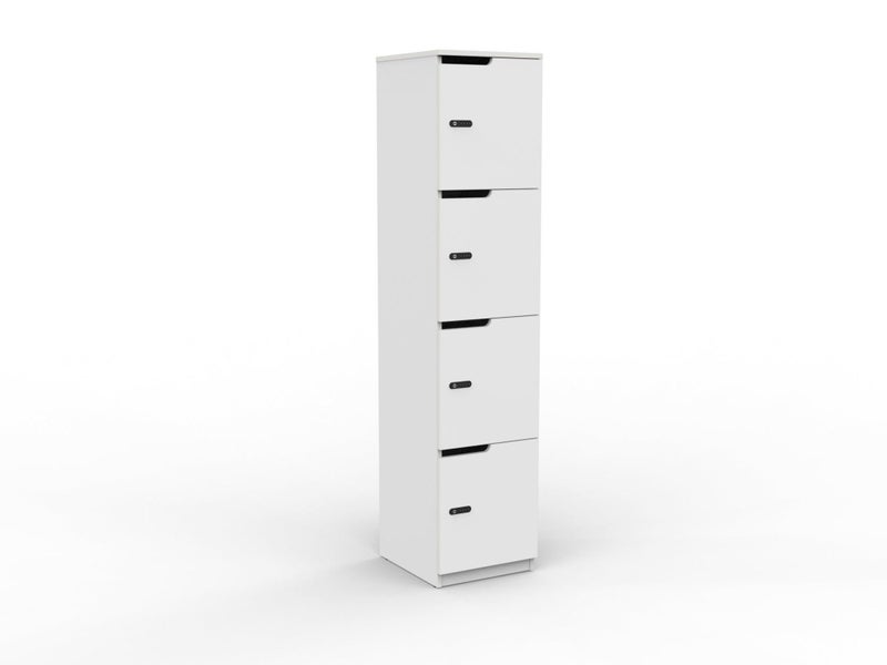 Knight's Smart Cubit 4 Door Lockable Locker, White Carousel 1