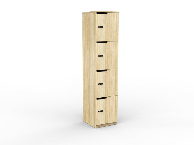 Knight's Smart Cubit 4 Door Lockable Locker, Atlantic Oak Carousel 1