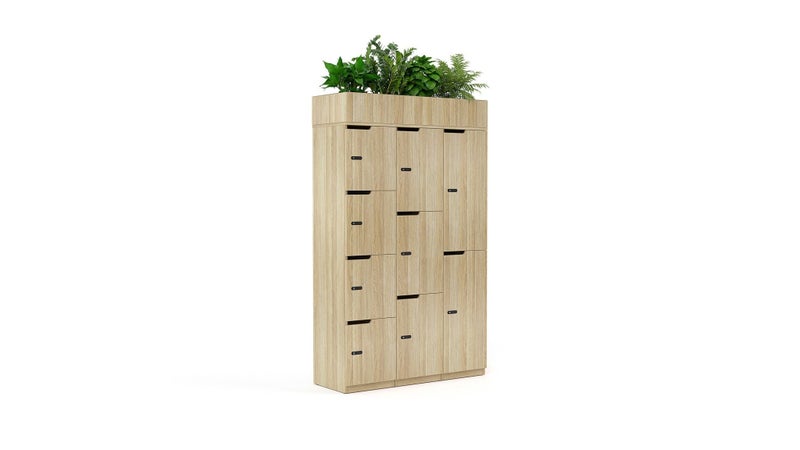 Knight's Smart Cubit 4 Door Lockable Locker, Atlantic Oak Carousel 3