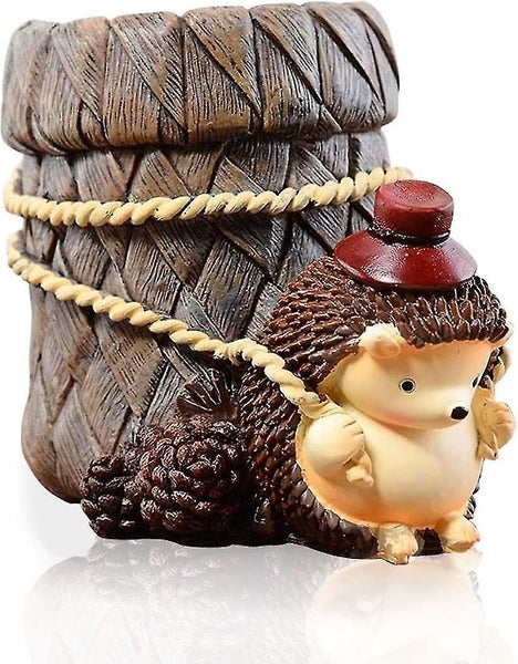 Cute Hedgehog Desk Pen Pencil Pot Holder, Toothbrush Holder, Resin Desk Organize Carousel 1