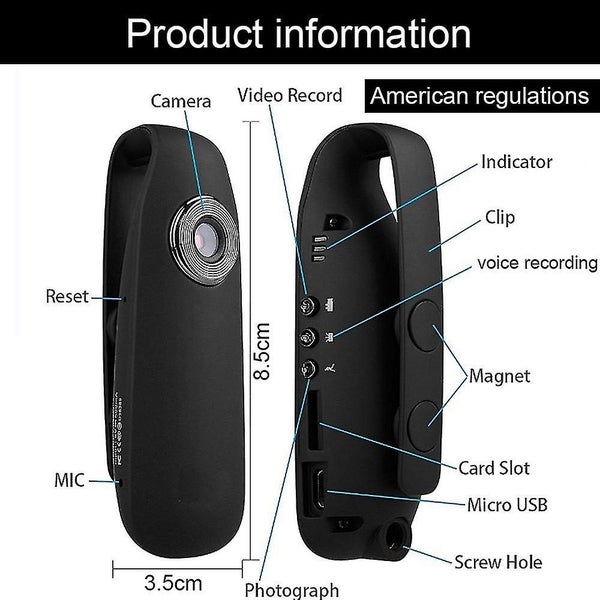 Mini 1080p Body Camera - Hidden Cameras for Personal Wearable Video - Pocket Wor Carousel 2
