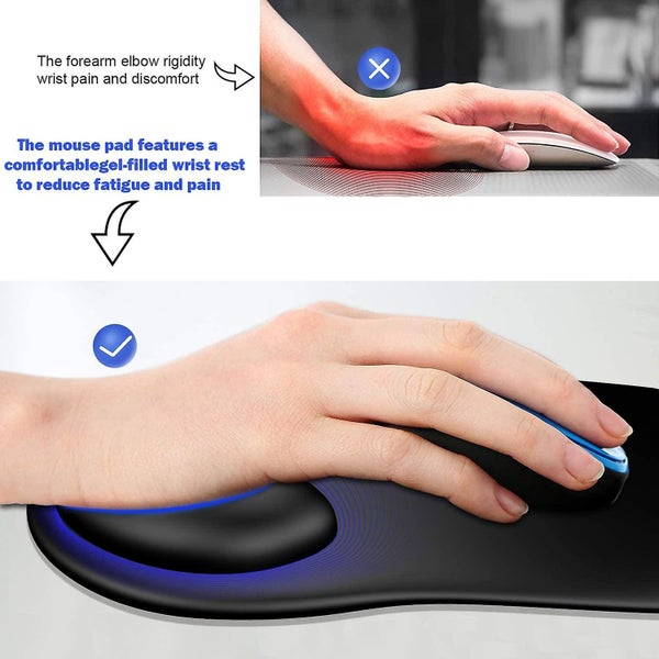 Mouse Pad With Gel Wrist Rest, Comfort With Ergonomic Wrist Rest Mouse Pad - Bl Carousel 2