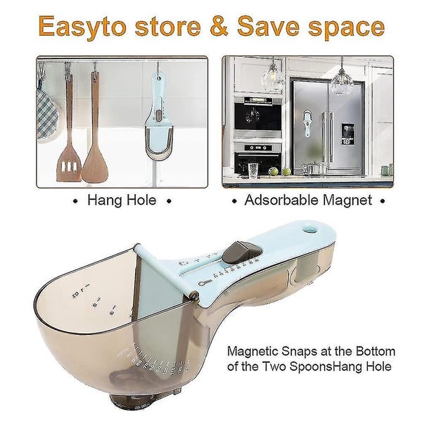 Adjustable Measuring Cups And Spoons Set Of 2, Kitchen Tablespoon Carousel 2