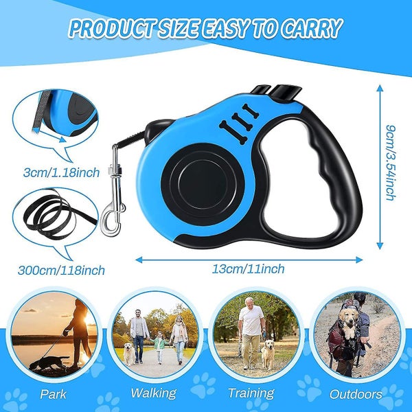 Retractable Dog Lead Extendable Dog Leash With Non-slip Handle For Dogs Up To 15 Carousel 2