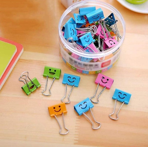 40 Pack Colored Paper Clips With Cute Loving Smiling Face File Organizer Paper H Carousel 1