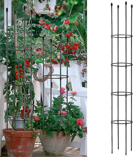 Assembled Flower Pot Support Cage - Round Trellis for Climbing Plants Carousel 1