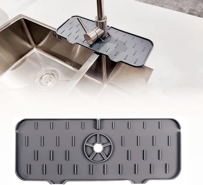 Kitchen Sink Splash Guard, Silicone Faucet Mat For Bathroom Faucet Water Catcher Carousel 1