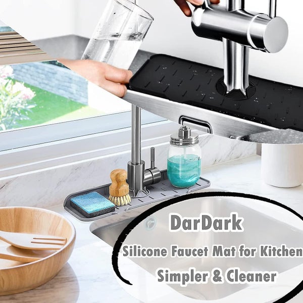 Kitchen Sink Splash Guard, Silicone Faucet Mat For Bathroom Faucet Water Catcher Carousel 2