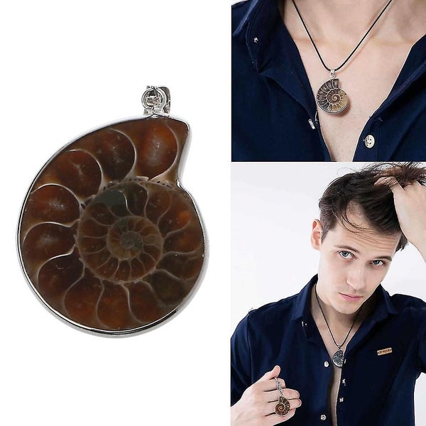 Stone Ammonite Fossils Seashell Snail Pendants Loose Gemstone Beads Diy Carousel 2