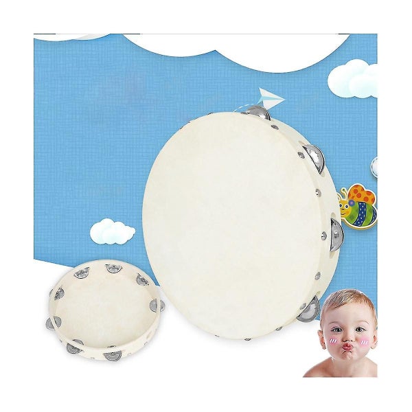 Olf Percussion Instrument 10-inch Hand Tambourine Imitation Sheepskin Hand Drum Carousel 5