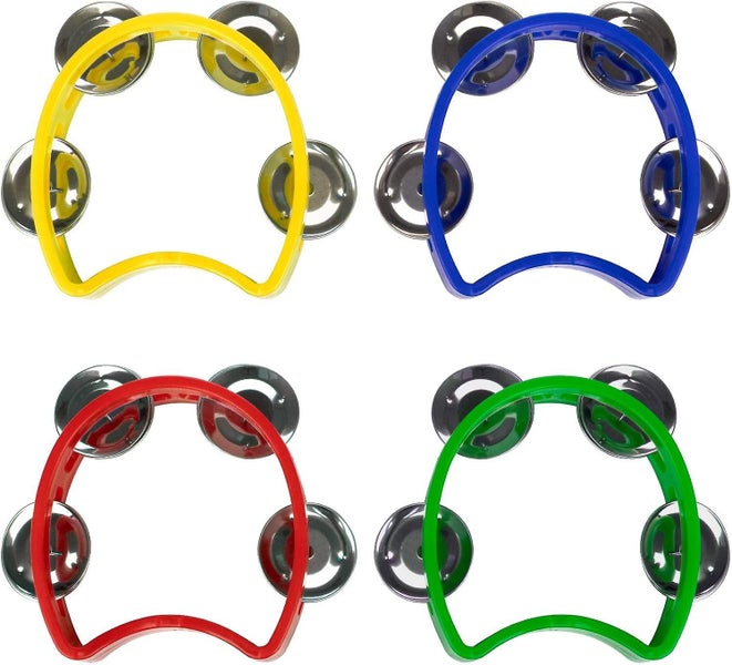 8 Pack Plastic Tambourines Handheld Tambourine Bells Musical Hand Percussion Jin Carousel 2