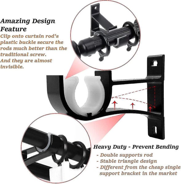 Curtain Rod Bracket,heavy Duty Curtain Rod Holder Hooks Carousel 4