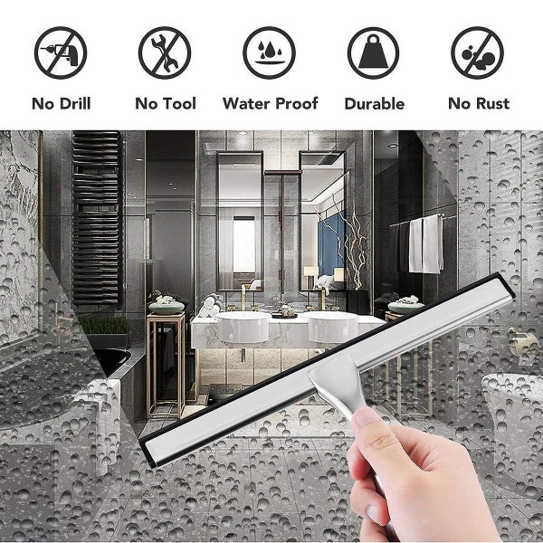 Window Squeegee Shower Squeegee Stainless Steel Squeegee With Suction Cup Hooks Carousel 2
