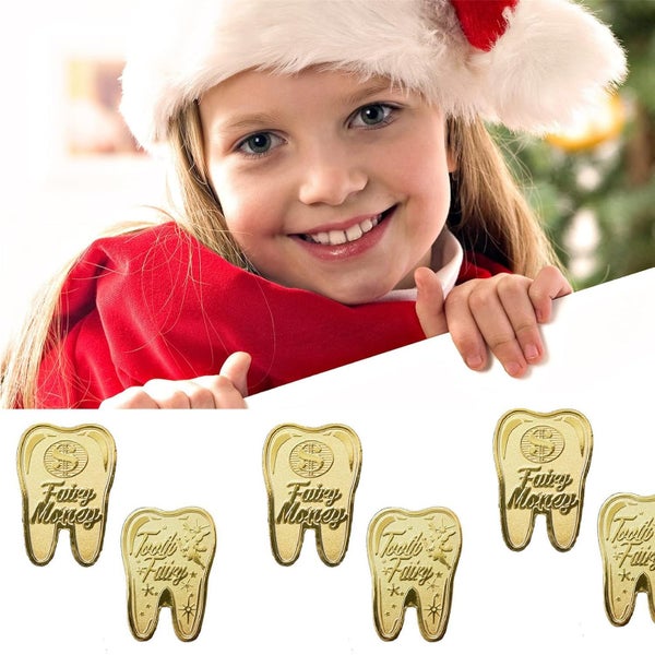 NEW 1PC Lost Teeth Reward Commemorative Coin Dental Tooth Fairy Coin Carousel 8