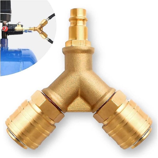 Airline Hose Connectors, 1/4" Bsp Air Line Fittings 3 Way Quick Release Y Splitt Carousel 1