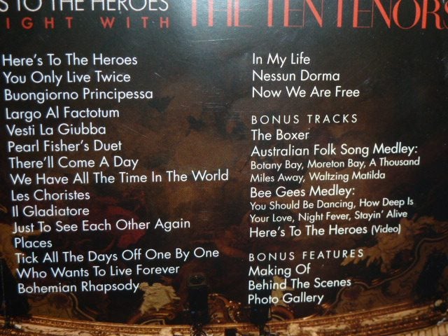 DVD "Here's to the Heros, a night with THE TEN TENORS Carousel 2