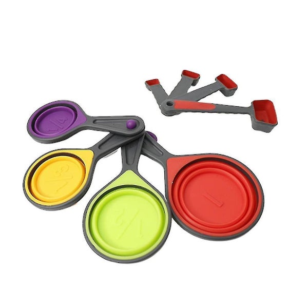 8pcs Telescopic Simple Durable Practical Sturdy Measuring Spoon Kitchen Tool For Carousel 1