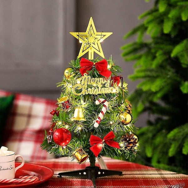 Mini Artificial Christmas Tree with Wire Rope Lights - Indoor Tabletop Decoratio Carousel 5