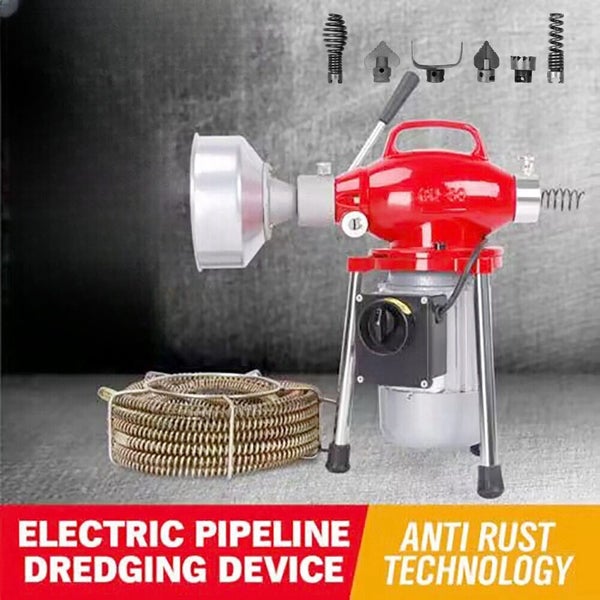 400W Drain Cleaner Electric Eel Rigid Plumbing Sewerage Pipe Machine 6 Cutters Carousel 1