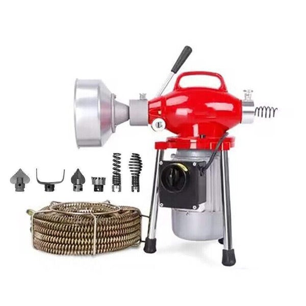 Drain Cleaner Machine Electric 300W Plumbing Sewerage Pipe Cutters 10M Coils Carousel 1