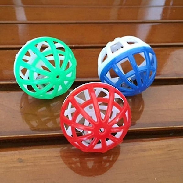 10 Pcs Pet Plastic Hollow Out Round Cat Hamster Play Balls Colorful Ball Chase Carousel 2