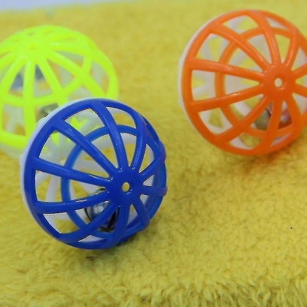 10 Pcs Pet Plastic Hollow Out Round Cat Hamster Play Balls Colorful Ball Chase Carousel 3