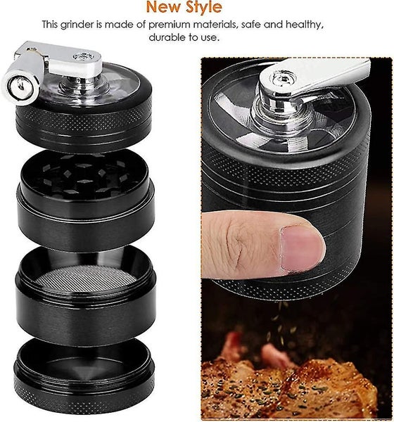 4-layer Grinder, 4-layer Zinc Alloy Manual Grinder, With 3-chamber Handle, For H Carousel 2