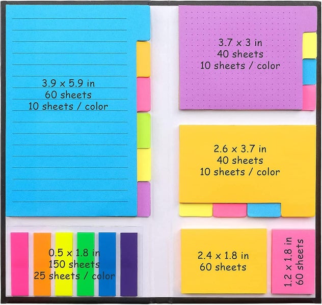 Divider Sticky Notes Set Divider Self-stick Notes Pads Bundle With Bookmark Inde Carousel 2