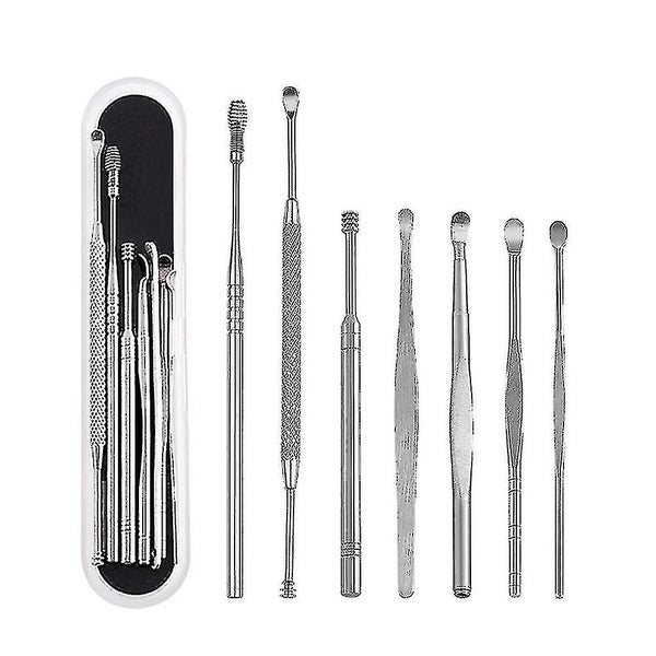 7 Pcs Ear Pick Earwax Removal Kit, Stainless Steel Reusable Ear Cleaner With Sto Carousel 1