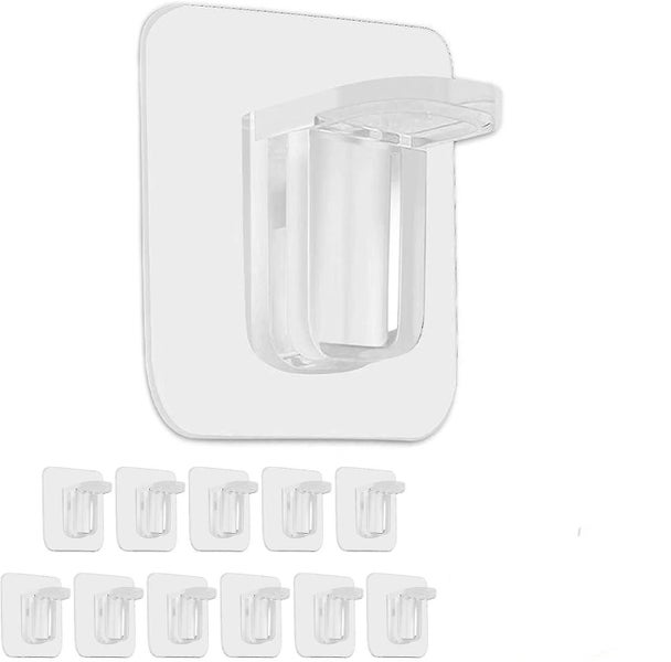 Closet Cabinet Shelf Adhesive Support Bracket Clear Plastic Adhesive Pegs Hanger Carousel 1