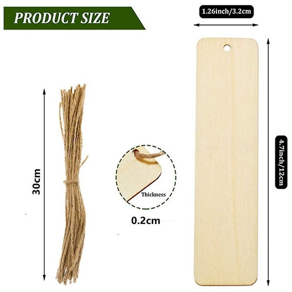 Wood Blank Bookmarks With Holes And Ropes For Christmas Diy Wedding Birthday Pa Carousel 2