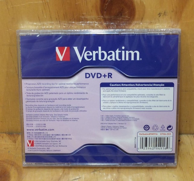 VERBATIM DVD+R RECORDABLE BLANK DISCS (IN PACKET) Carousel 2