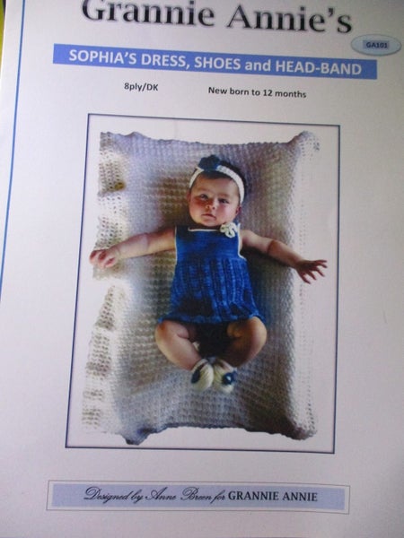 KNIT GRANNIE ANNIES~ "Sophia's Dress, Shoes & Head Band!"~for you to knit! Carousel 2