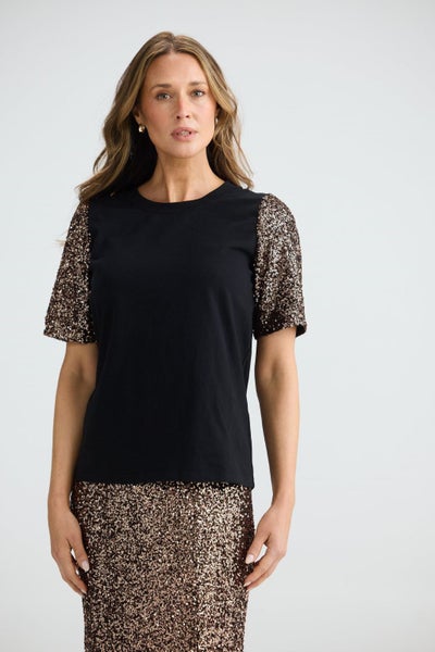 Brave & True BRONZE SEQUIN RITZ TEE Carousel 4