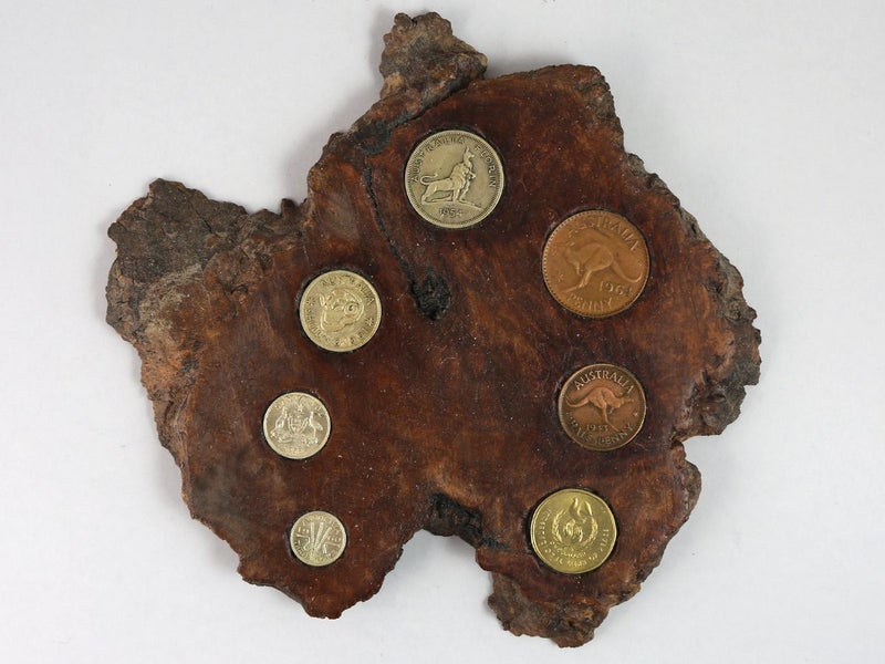 Vintage Australian Souvenir Coin Board Carousel 1