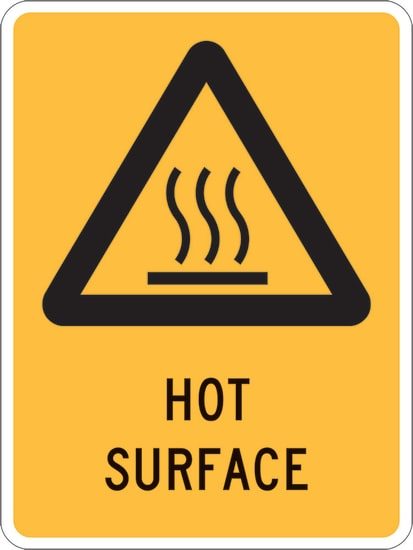 Warning Sign | Hot Surface-W300mm x H450mm-Single Sided Carousel 1