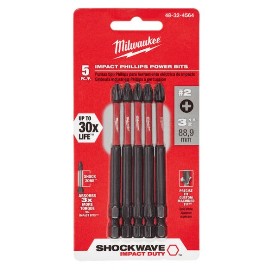 SHOCKWAVE #2 Power Bit 5 Pack 89mm (3-1/2") (Packet) Carousel 3