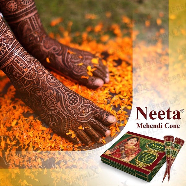 Neeta Natural Henna Mehandi Cone | For Wedding & Parties - 1 box (12 Henna Cone) Carousel 2