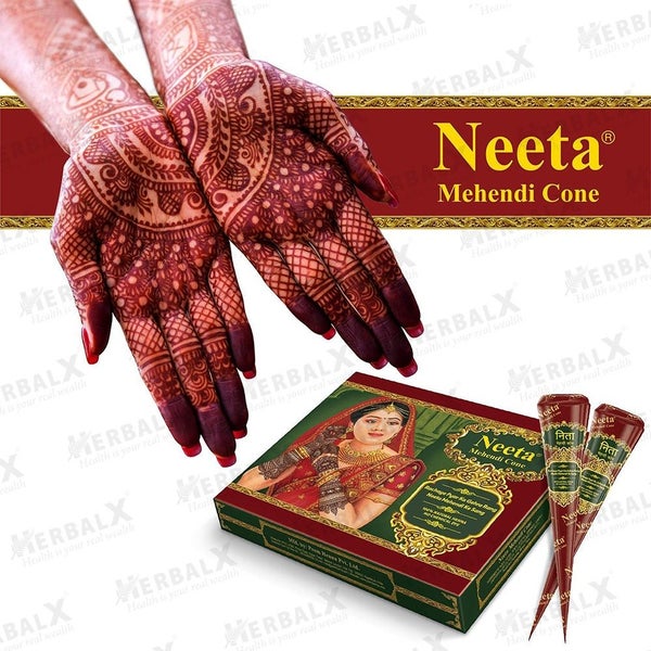 Neeta Natural Henna Mehandi Cone | For Wedding & Parties - 1 box (12 Henna Cone) Carousel 5