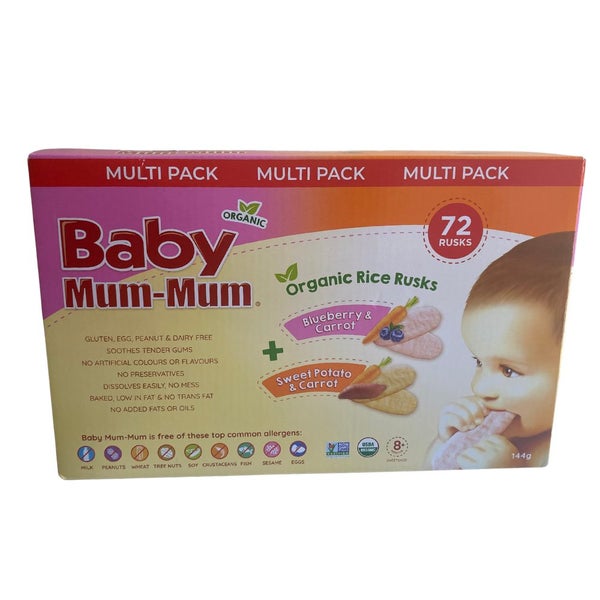 Baby Mum Mum Organic Rice Rusks Multi Pack 144g Carousel 1