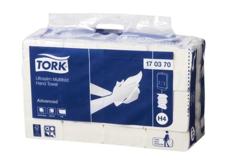 Tork H4 Ultraslim Advanced Multifold Paper Towel-150 Sheets-Case of 20 Packs Carousel 1