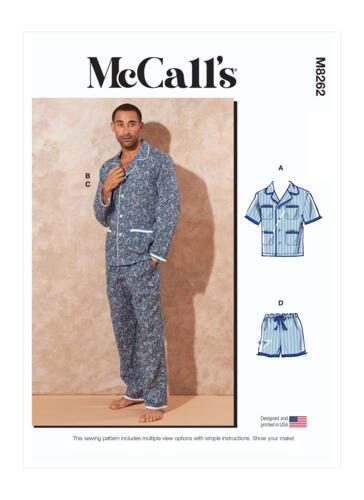McCalls Pattern 8262 Men's Pajamas XM(SML-MED-LRG) Carousel 4
